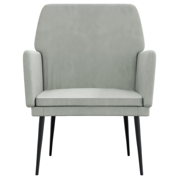 351372 vidaXL Fåtölj ljusgrå 62x79x79 cm sammet