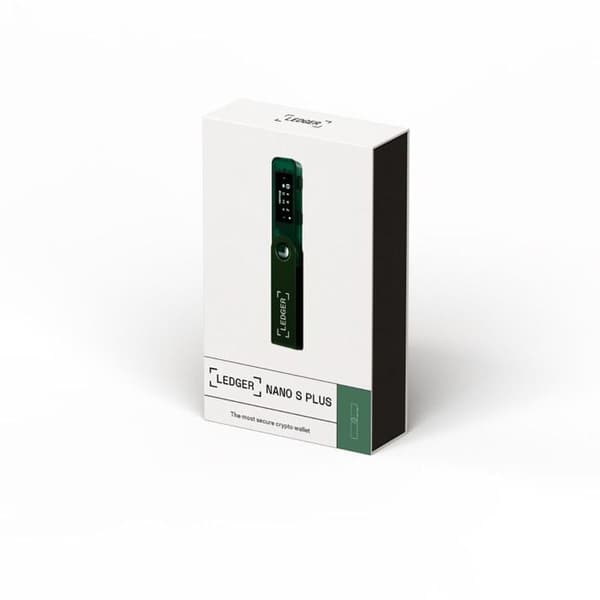 Kryptovaluta plånbok Ledger Ledger Nano S Plus Grön emeraldfärg smaragdgrön