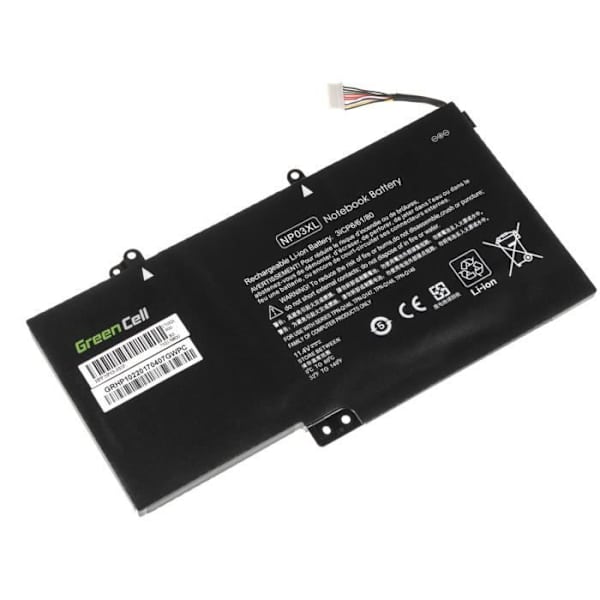 Gröncellsbatteri HP NP03XL NPO3XL 761230-005 760944-421 760944-241 HSTNN-LB6L för HP Envy x360 15-U 15-U002NF 15-U101NF 3400mAh