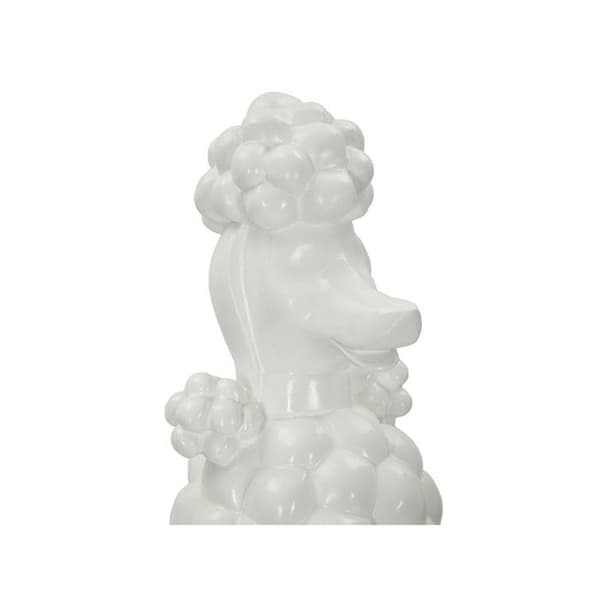 Vit poodleshund i resin 20x26x61 cm vit