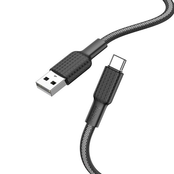 Hoco - Jaeger datakabel (X69) - USB-A till USB Type-C, 3A, 1m - Svart / Vit
