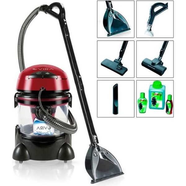 MPM Vira 4 in 1 2400W våt/torr mattschampodammsugare - röd