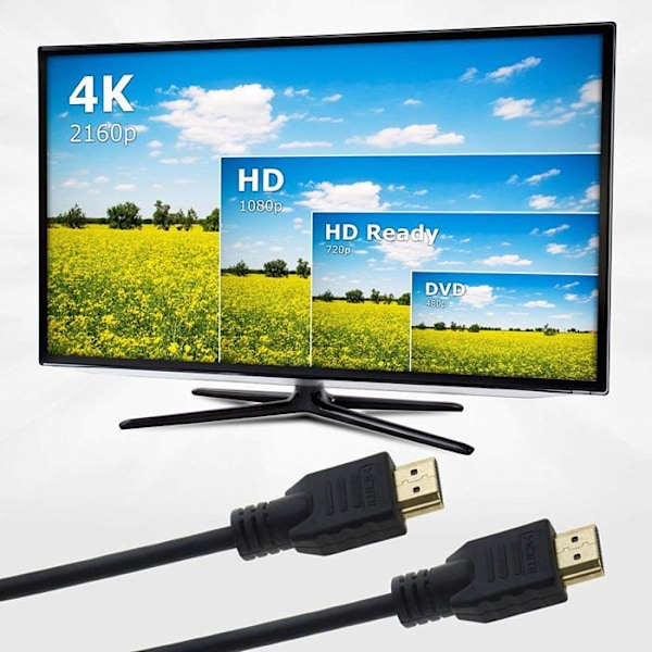 Seki-kabeltillbehör - 85049 - HDMI-kabel 2,00 m 2,0 Ultra HD (UHD) 4K 3D HDMI med Ethernet, längd 2 m