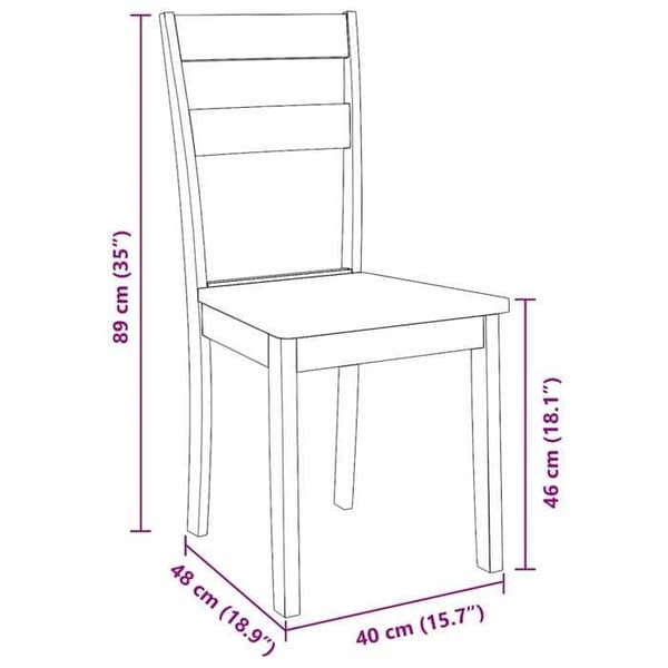 vidaXL Matstolar 2 st massivt gummiträ, middagsstol, stol, soffstol, matstolar, 4102383