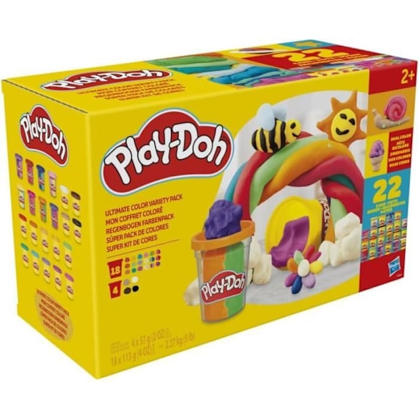 Kreativ leksak - Play-Doh - Min färgglada låda - 22 burkar - 30 lysande färger - Från 2 år 30 färger