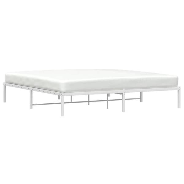 vidaXL Sängstomme Metall Vit 200x200 cm 373680