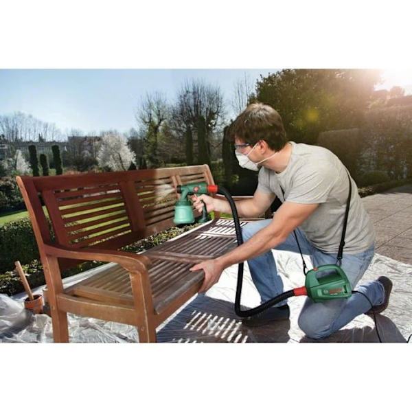 Bosch målarpistol - PFS 1000 - 410 W - Flöde: 0 - 100 ml/min - Tank: 800 ml - Flexibel: 1,3 m grönt, svart och rött