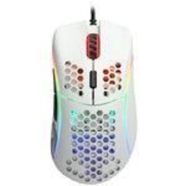 Gamingmus - Glorious - Modell D - Trådad - 12000 dpi - 6 knappar - Matt vit