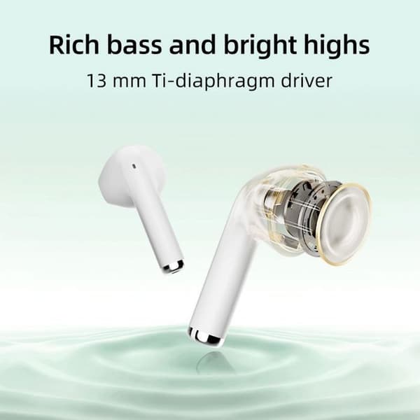 TWS-hörlurar - QCY - AilyBuds Lite - Vit - Bluetooth 5.3 - Batteritid 28 timmar Vit