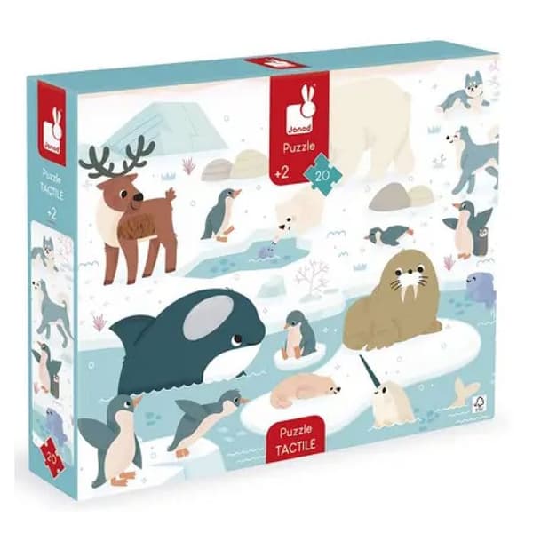 Pussel Taktile Barn 20 Bitars - Polar Djur