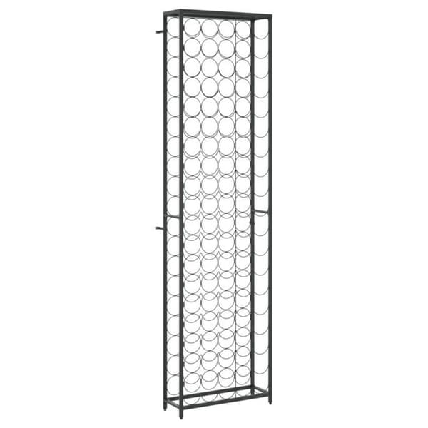 Vinflaskställ - Svart - 95 flaskor - Smitt järn - 54x18x200cm svart