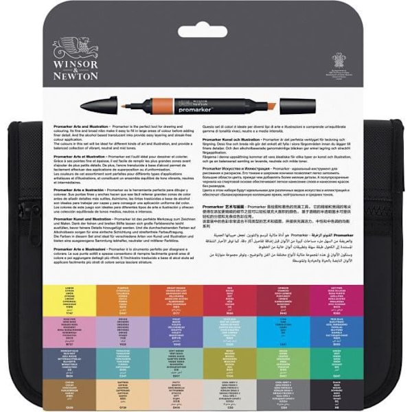 WINSOR & NEWTON Promarker Arts and Illustration Wallet - 24 st