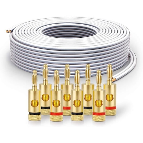 Högtalarkabel - PureLink - SP061-030 - 2x2,5 mm² - Koppar OFC - 30 m - Vit Vit