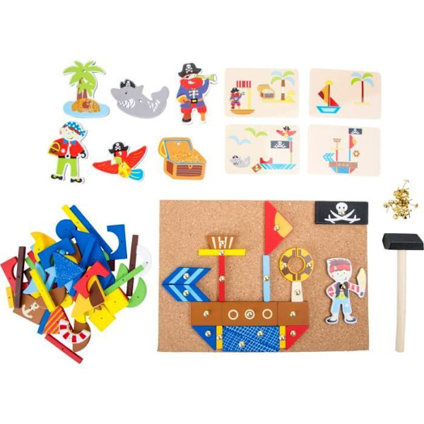 Pirates SMALL FOOT trähammarspel - från 6 år Flerfärgad