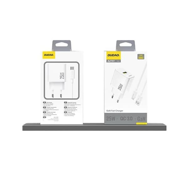 USB-A väggladdare GaN 25 W - Vit