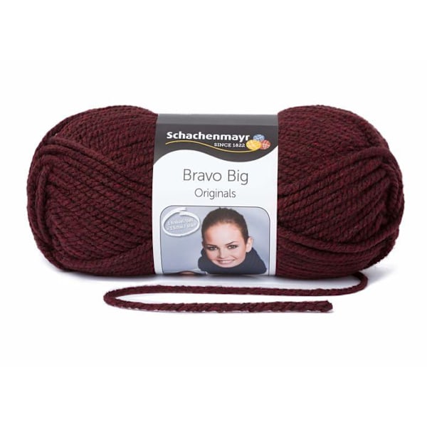 Schachenmayr sedan 1822 - 9807705-00135 - Schachenmayr Bravo Big, 200G vinröd meliert Stickgarn