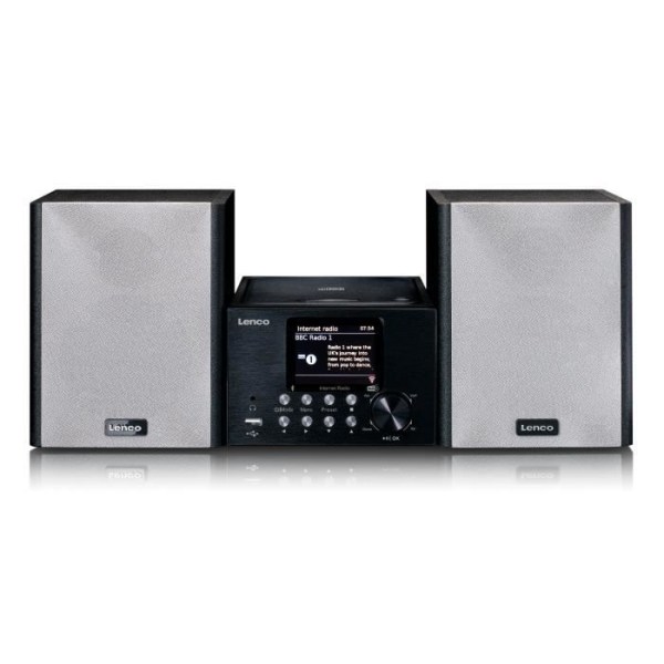 Mikrosystem med smart radio, CD/USB-spelare, internet, DAB+, Bluetooth Lenco MC-250BK Svart
