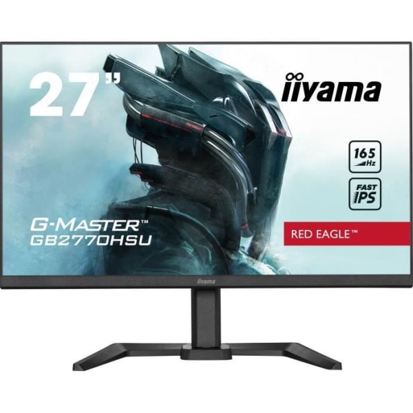 PC Gamer Monitor - IIYAMA G-Master Red Eagle GB2770HSU-B5 - 27" FHD - Snabb IPS-panel - 0,8 ms - 165Hz - HDMI / DP - AMD FreeSync Premi