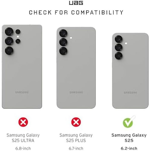 Hus - URBAN ARMOR GEAR - Metropolis LT - Samsung Galaxy S25 - Förstärkt skydd - Kompatibel med MagSafe Metropolis LT - Kevlar Noir