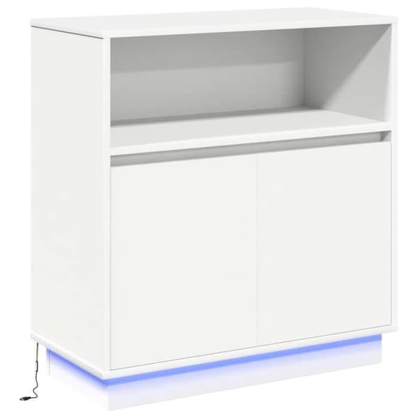 vidaXL Buffé LED Vit 71 x 34,5 x 75 cm Ingenjörsträ 869650