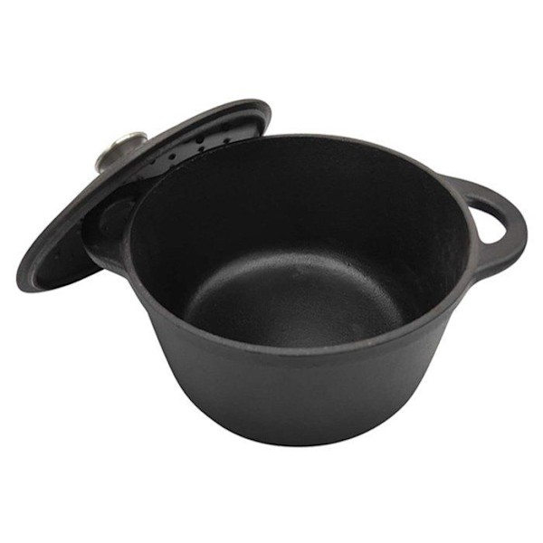 Gryta i Gjutjärn - KINGHOFF - KH-1476 - 24cm - 4L - Lock ingår Svart