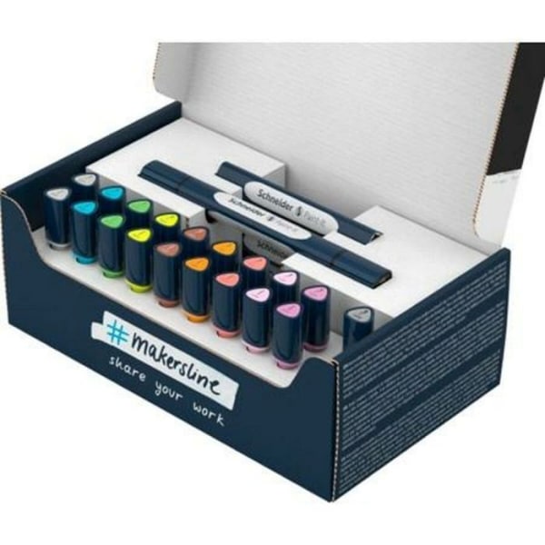 Kartong - kartong Schneider Paint-It 040 Set med 2 runda markörer och penslar V2-27 olika färger