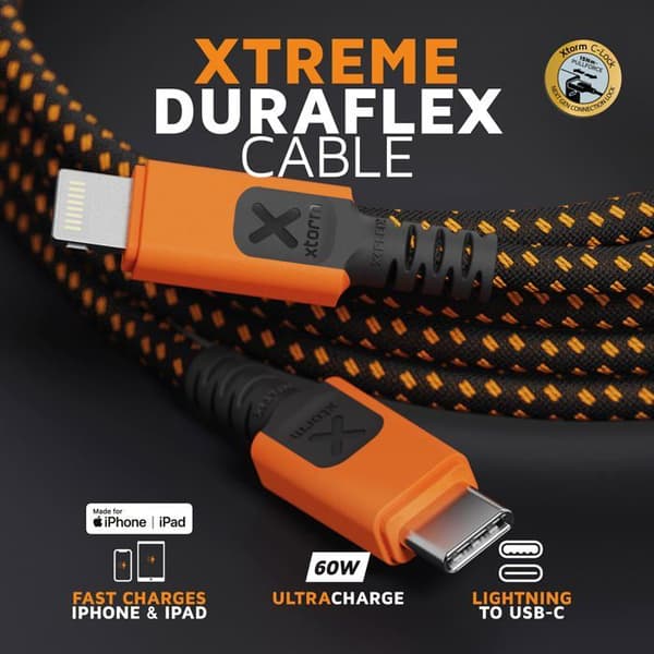 USB-C till Lightning-kabel - Xtorm - 1,5 meter - MFi-certifierad - Robust nylon - Snabbladdning - Snabb överföring