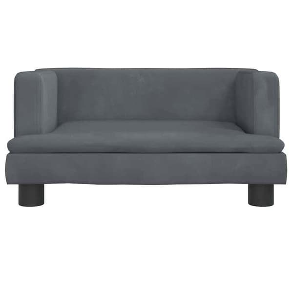 vidaXL Barnsoffa Mörkgrå 60x40x30 cm Sammet 3196319