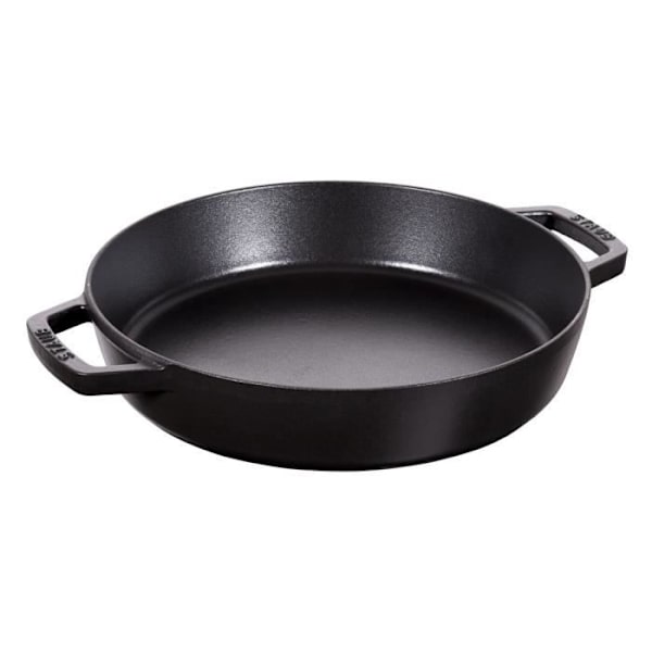 STAUB - Stekpanna med dubbla handtag, 26 cm, Gjutjärn, Svart