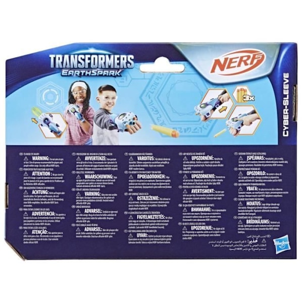 Nerf Cyber-Sleeve Combat Blaster med 3 Nerf Dart och Cyber Sword, Interactive Dress Up Toy, Transformers EarthSpark Flerfärgad