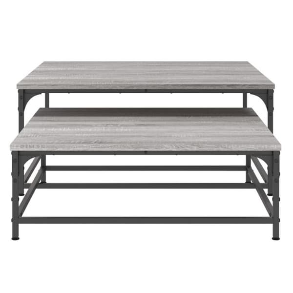 vidaXL Häckande soffbord 2 st Sonoma Grey Engineered Wood 832821 Sonoma grå