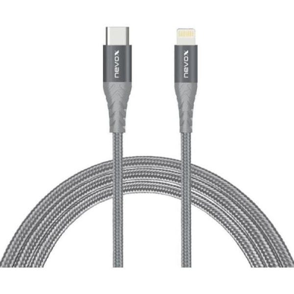 Nevox 2M - Lightning zu Type C USB Datenkabel MFi Nylon geflochten - silvergrå () - 1886