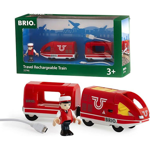 BRIO Uppladdningsbart resetåg - Tågbana i trä - Ravensburger - Röd - Blandat från 3 år Rosa