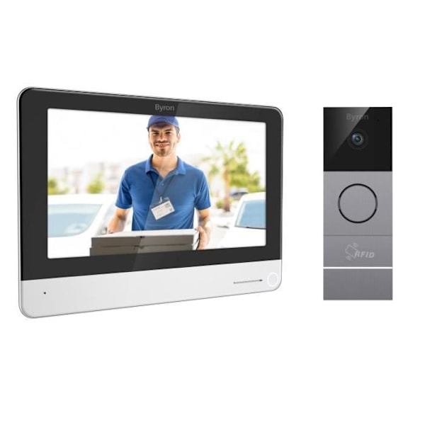 Byron DIC-23312 Wi-Fi videointercom - Wi-Fi-anslutning - 7-tums pekskärm Svart, Silver