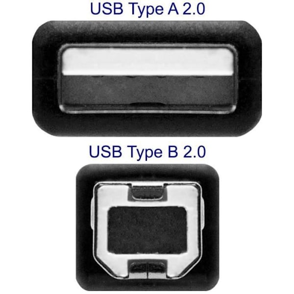 OCIODUAL Aisens A101-0007 3m kabel skrivarkontakt USB 2.0 A till typ B hane svart trådsladd för skrivare Scanners