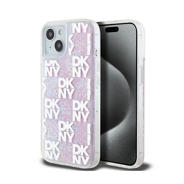 DKNY Liquid Glitter Multilogo - iPhone 15/14/13 fodral (rosa)