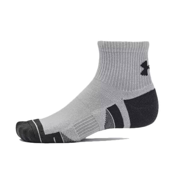 Under Armour UA Performance Tech 3pk Qtr strumpor VIT/GRÅ/ SVART M