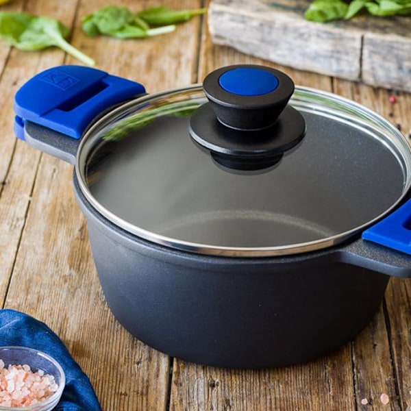 BRA Advanced | Faitout Höjd 20 cm, Svart, Aluminium, med Förstärkt Non-stick Beläggning utan PFOA, med Glaslock och