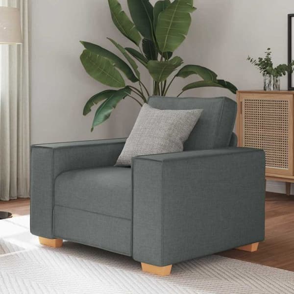 Mörkgrå Fåtölj Soffa 60 cm Tyg