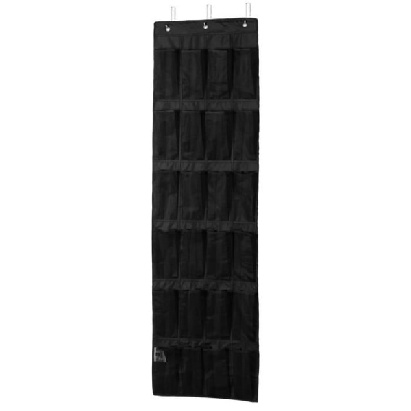 Basics skoställ - AQ4-1 - Amazon hängande förvaring över dörren med 24 fickor, svart, 47 x 6,3 x 165 cm