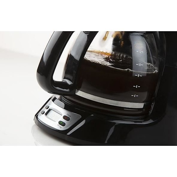 Filterkaffebryggare - DOMO - DO708K - 1000 W - 1,5 L - 12 koppar - LCD-skärm - 24 timmars timer - Svart och rostfritt stål Svart