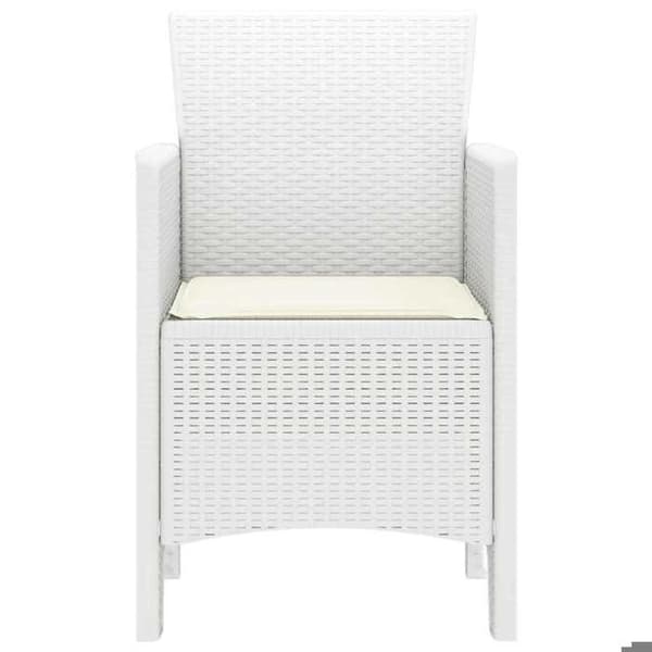 vidaXL Trädgårdsstol 2 st Vit 53 x 49 x 85 cm Polypropylen 847462