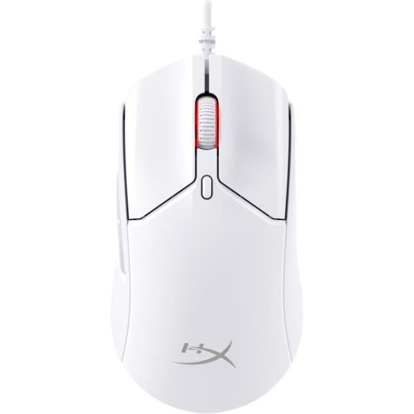 HyperX Pulsefire Haste 2 (Vit) - Trådbunden spelmus - högerhänt - 26 000 DPI optisk sensor - 6 knappar - bakgrundsbelysning