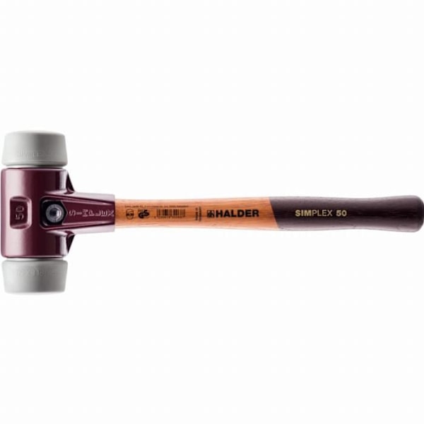 HALDER SIMPLEX TPE klubba medium med formbart gjutjärnshus och trähandtag - D=50 mm - 3003.050
