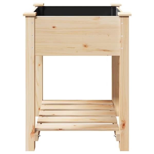 Planteringslåda - Massiv furu - 60x60x76 cm - Rektangulär - Inomhus/Utomhus beige