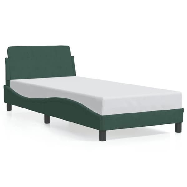 vidaXL Dover sängram mörkgrön 90x190 cm sammet 373095