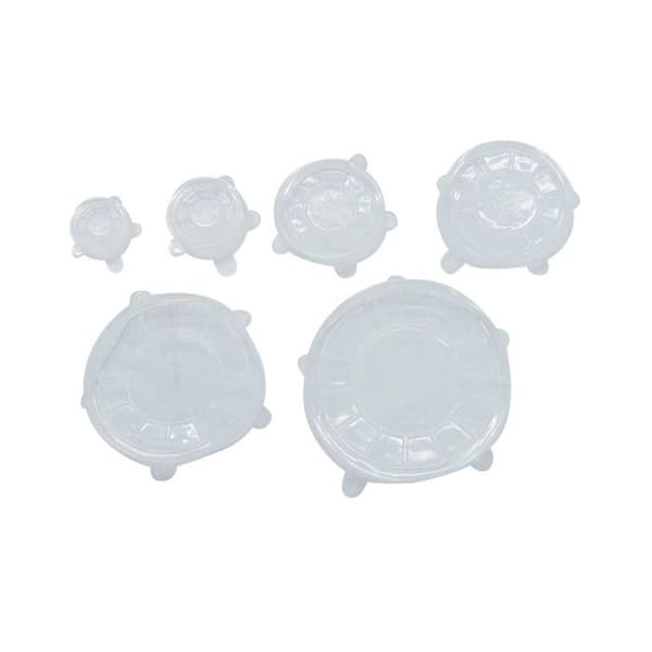 Set med 6 stretchiga silikonlock för förvaring från 6 till 20 cm Fackelmann Basic Transparent