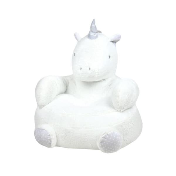 Barnpuff - INRE MILDHET - Aurore - 45x45 cm - Enhörning - 100% Polyester Vit
