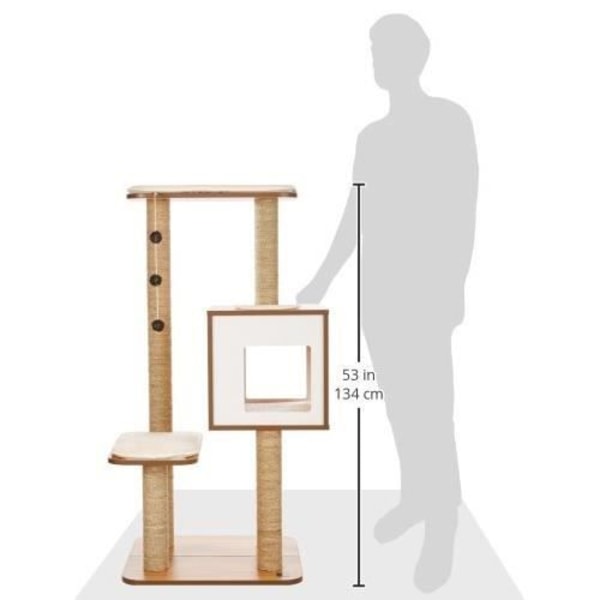Vesper V Cat Tree - Hög valnötsbas - höjd: 120 cm Vit
