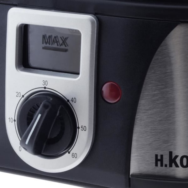 Elektrisk ångkokare - HKOENIG - VAP12 - 12 liter - 60 minuters timer - Transparent / Rostfritt stål Transparent / Rostfritt stål